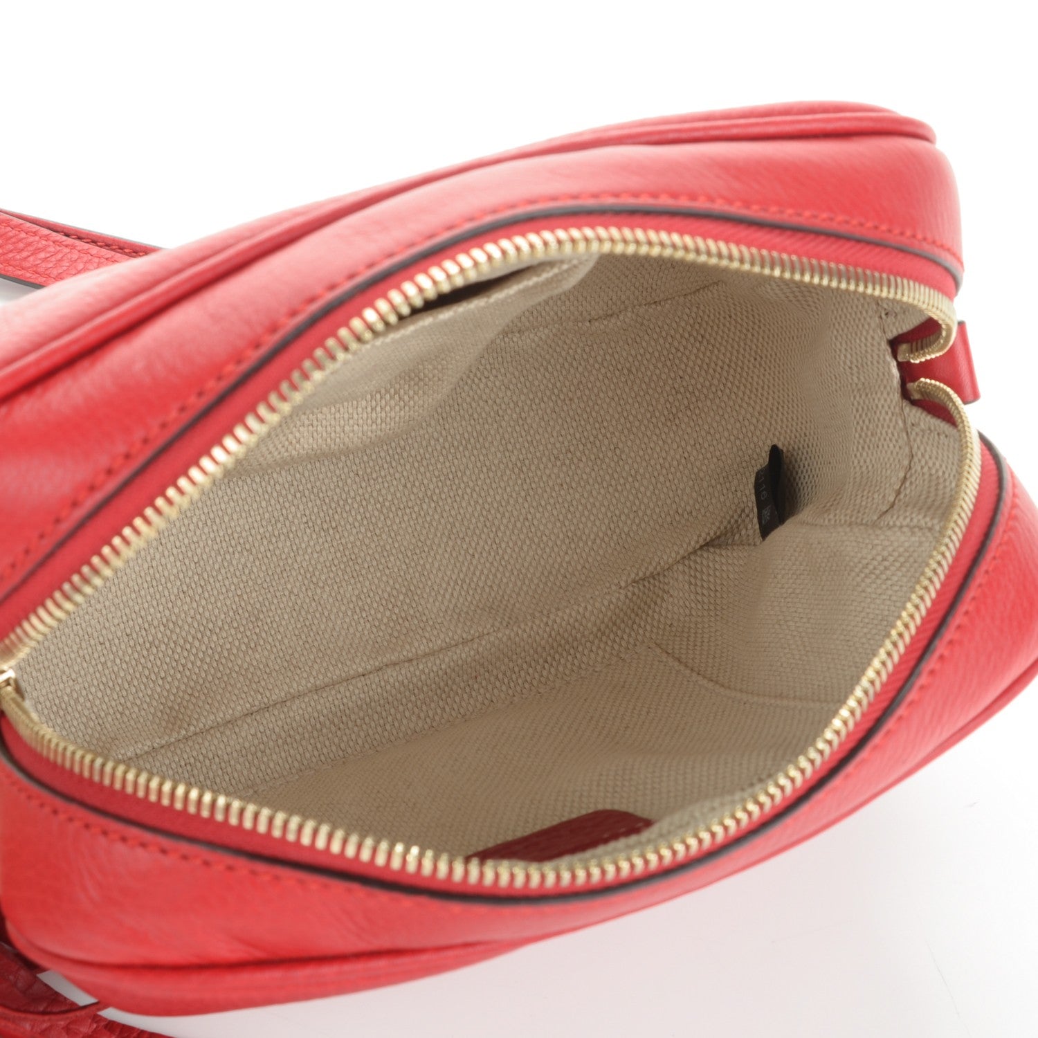 Gucci Pebbled Calfskin Small Soho Disco Bag Tabasco Red 5 of 7