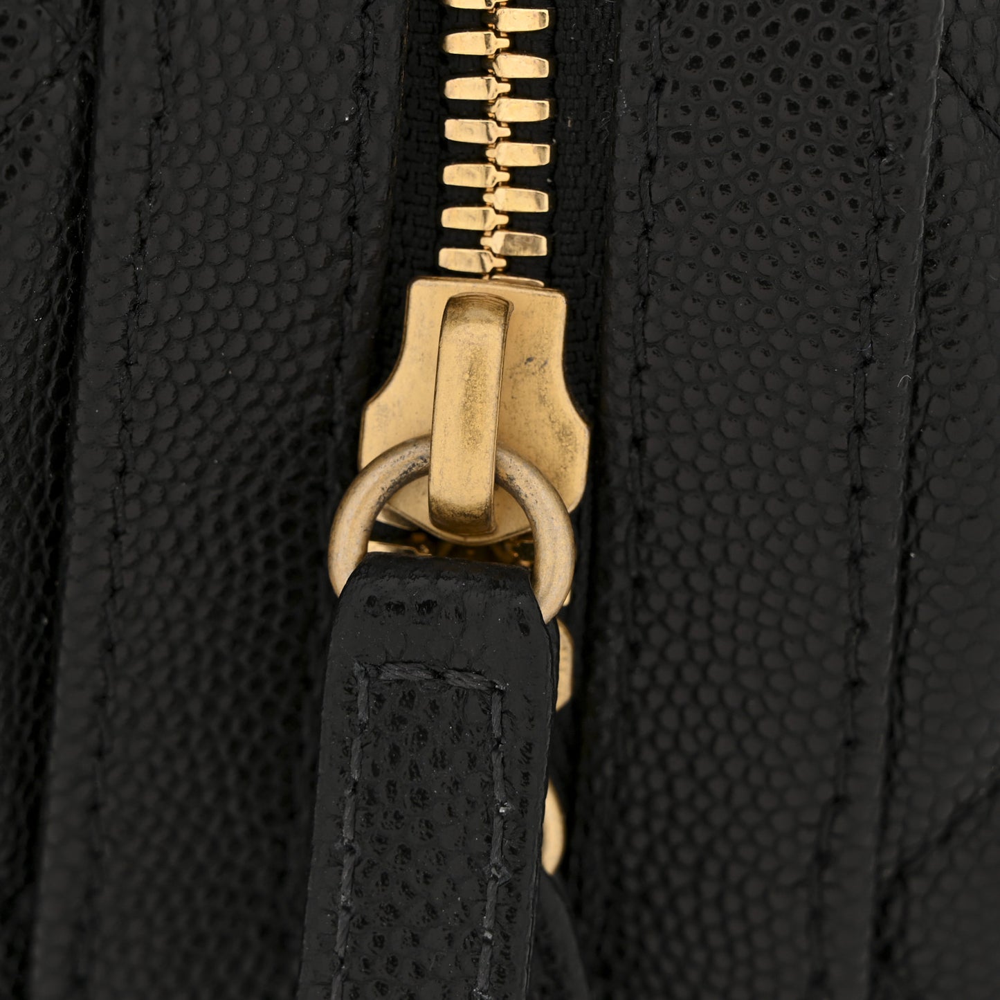 Caviar Quilted Large Bowling Bag Black