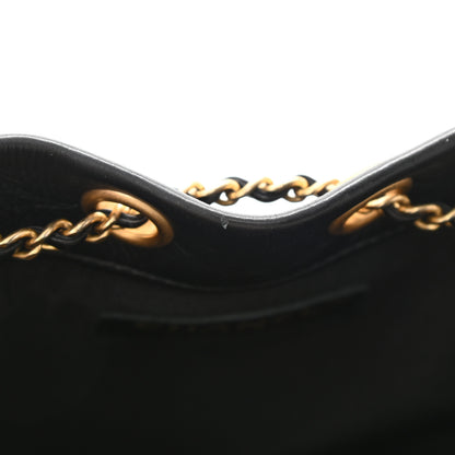 Chanel Iridescent Crumpled Calfskin Coco Pleats Small Drawstring Bag Black 9 of 10
