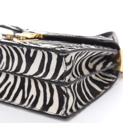 Miu Miu Cavallino Pony Hair Shoulder Bag White Black 10 of 10