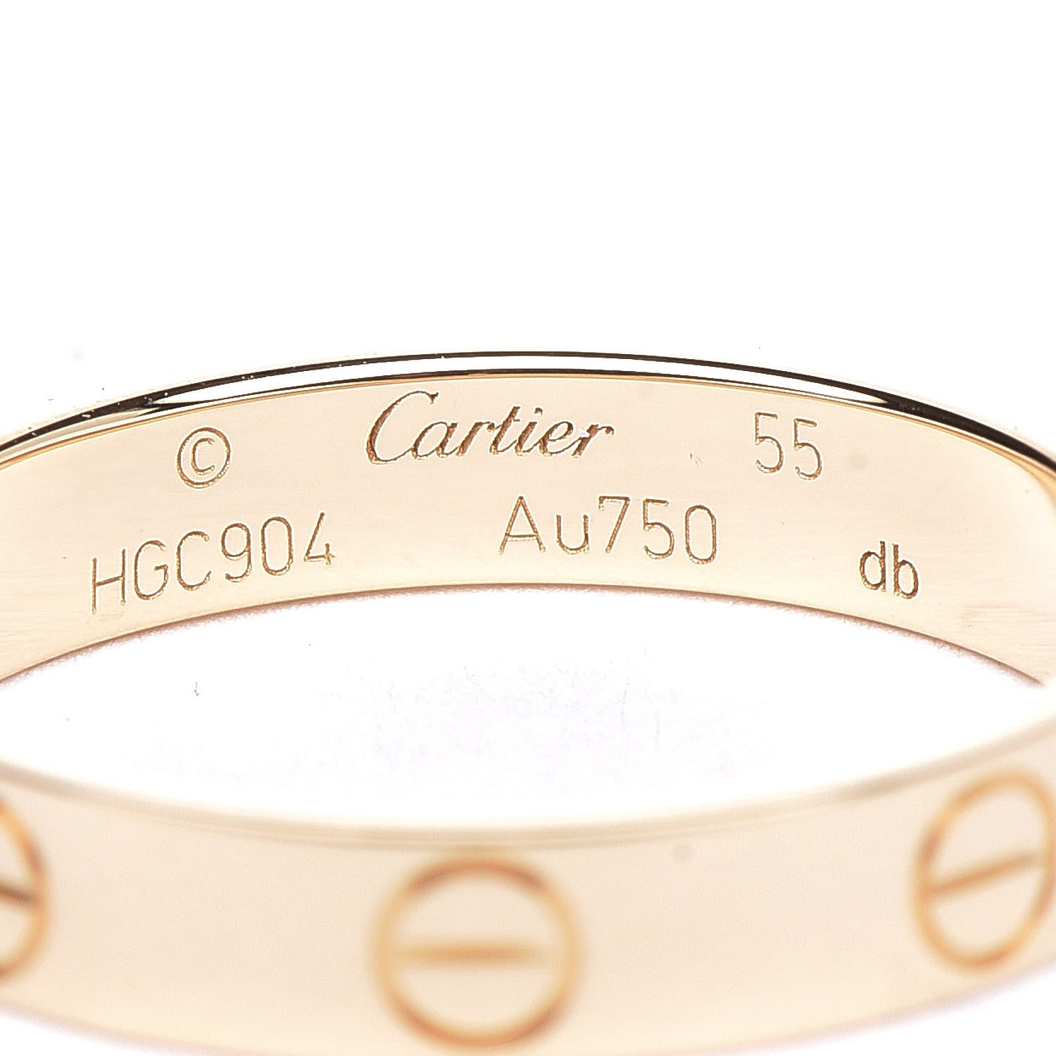 Cartier 18K Yellow Gold 3.5mm LOVE Wedding Band Ring 55 7.25 4 of 5