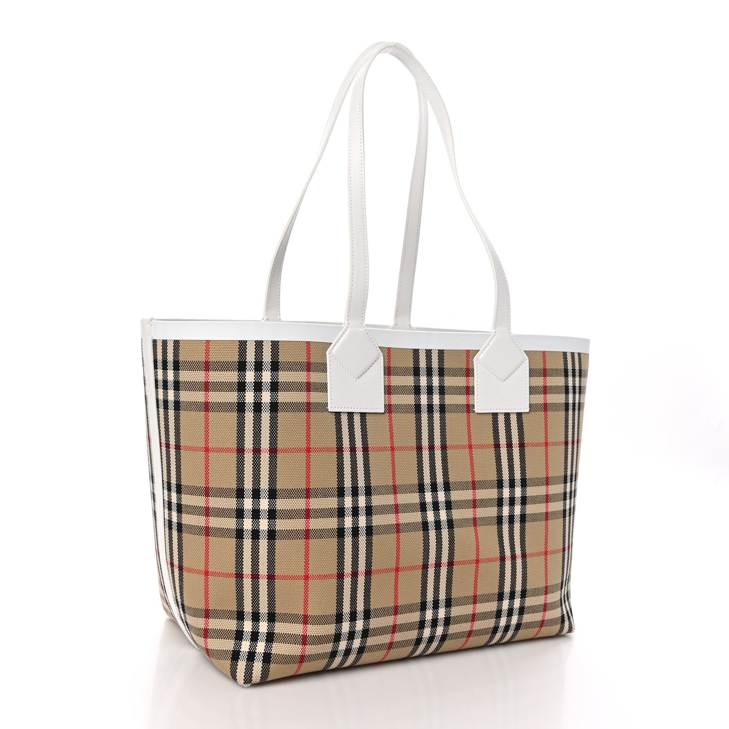 Cotton Vintage Check Medium London Tote Bag White