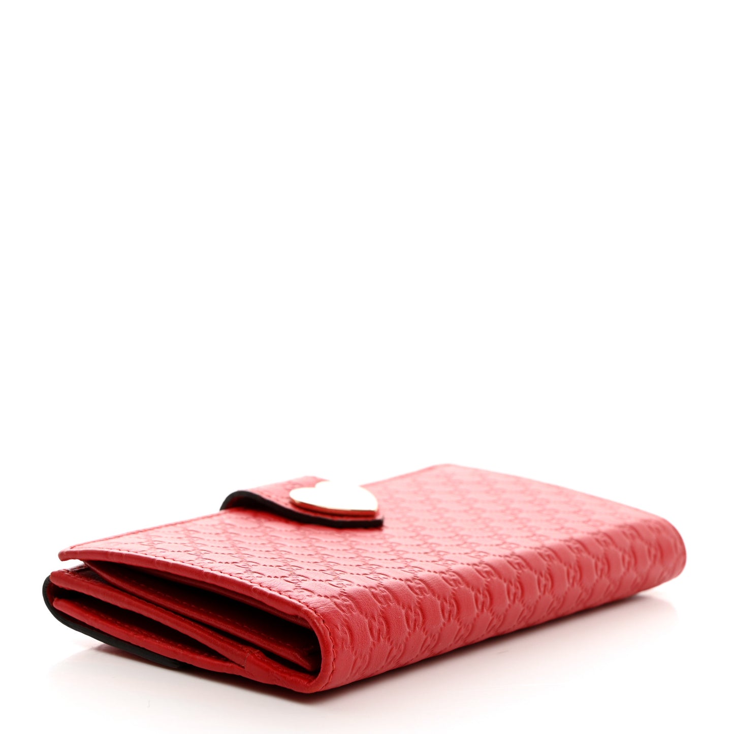 Microguccissima Heart Continental Wallet Red
