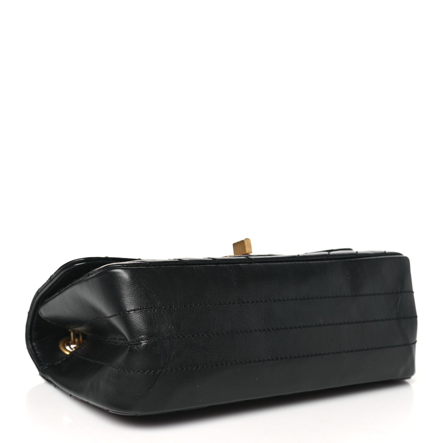 Aged Calfskin Chevron Quilted 2.55 Reissue Mini Flap Black