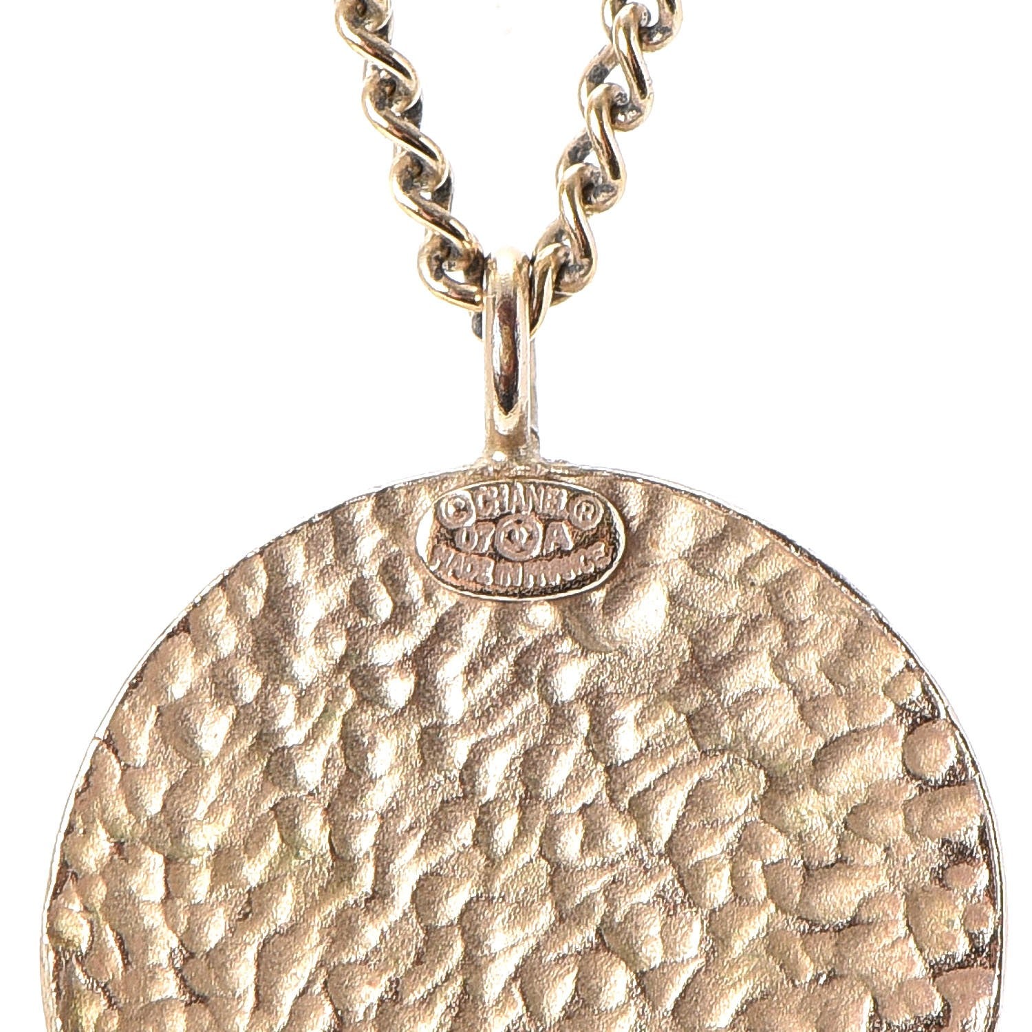 Chanel Crystal CC Tweed Necklace Gold 7 of 8