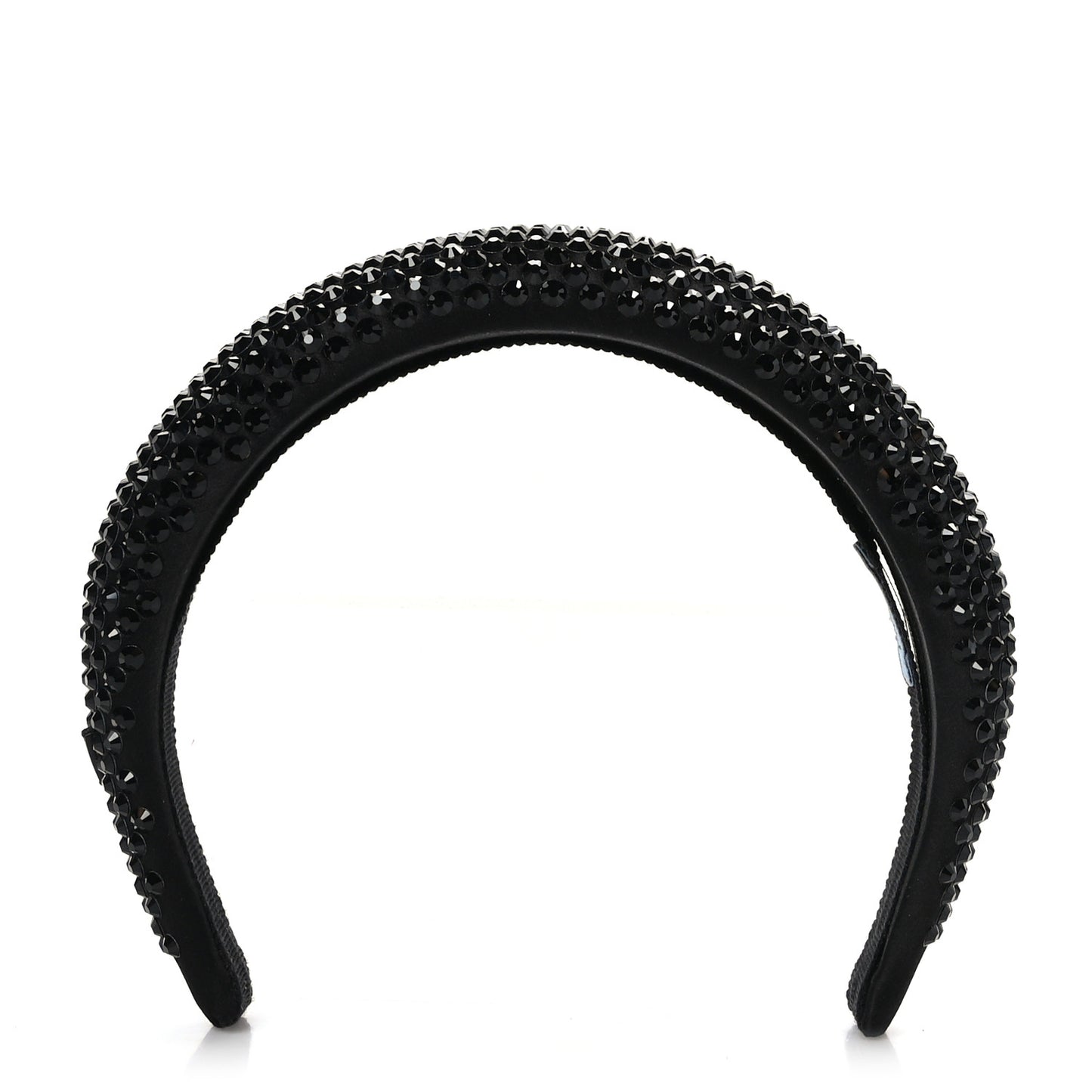 Satin Crystal Embellished Headband Black