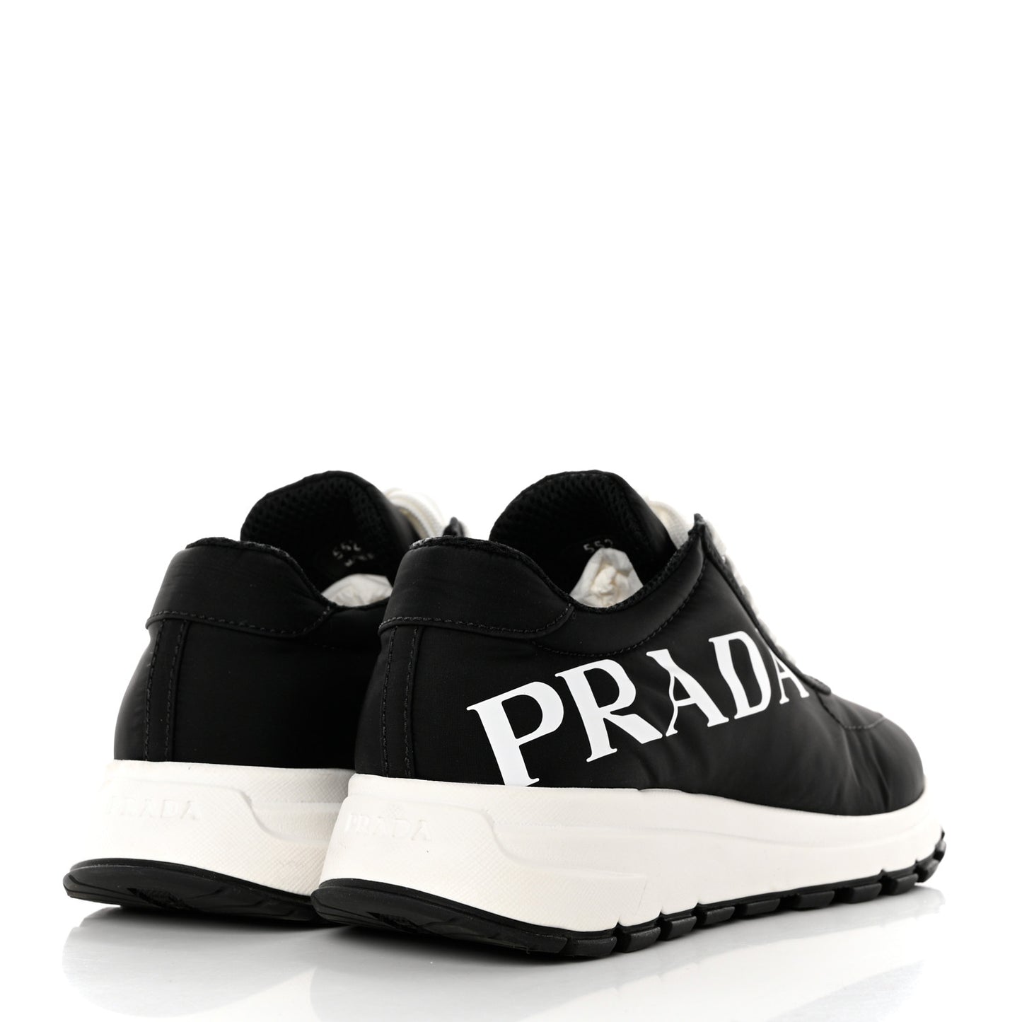 Nylon Piuma Logo Sneakers 37 Black White