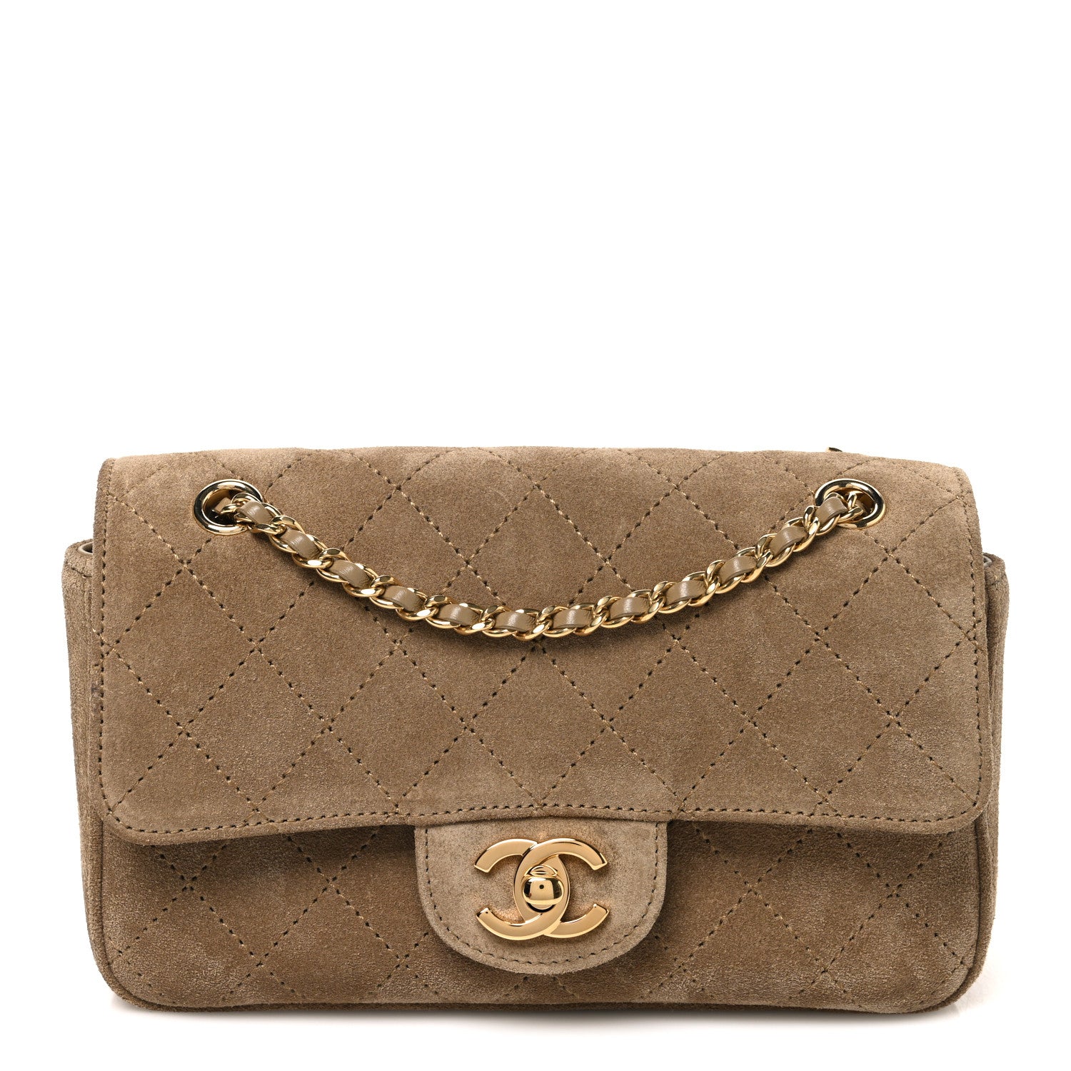 Chanel Suede Calfskin Mini Souplissimo Maxi Flap Dark Beige 1 of 9