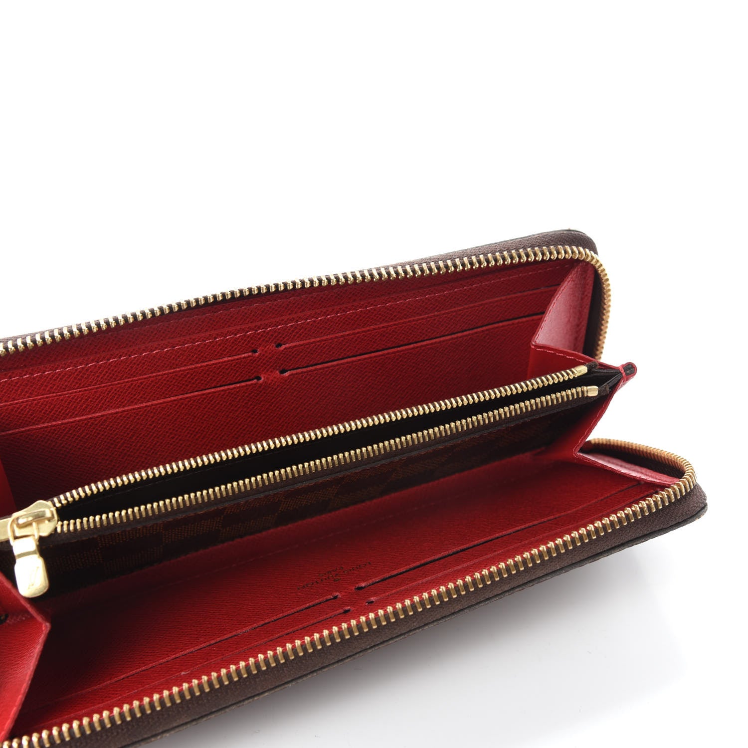Louis Vuitton Damier Ebene Clemence Wallet Cherry 5 of 7