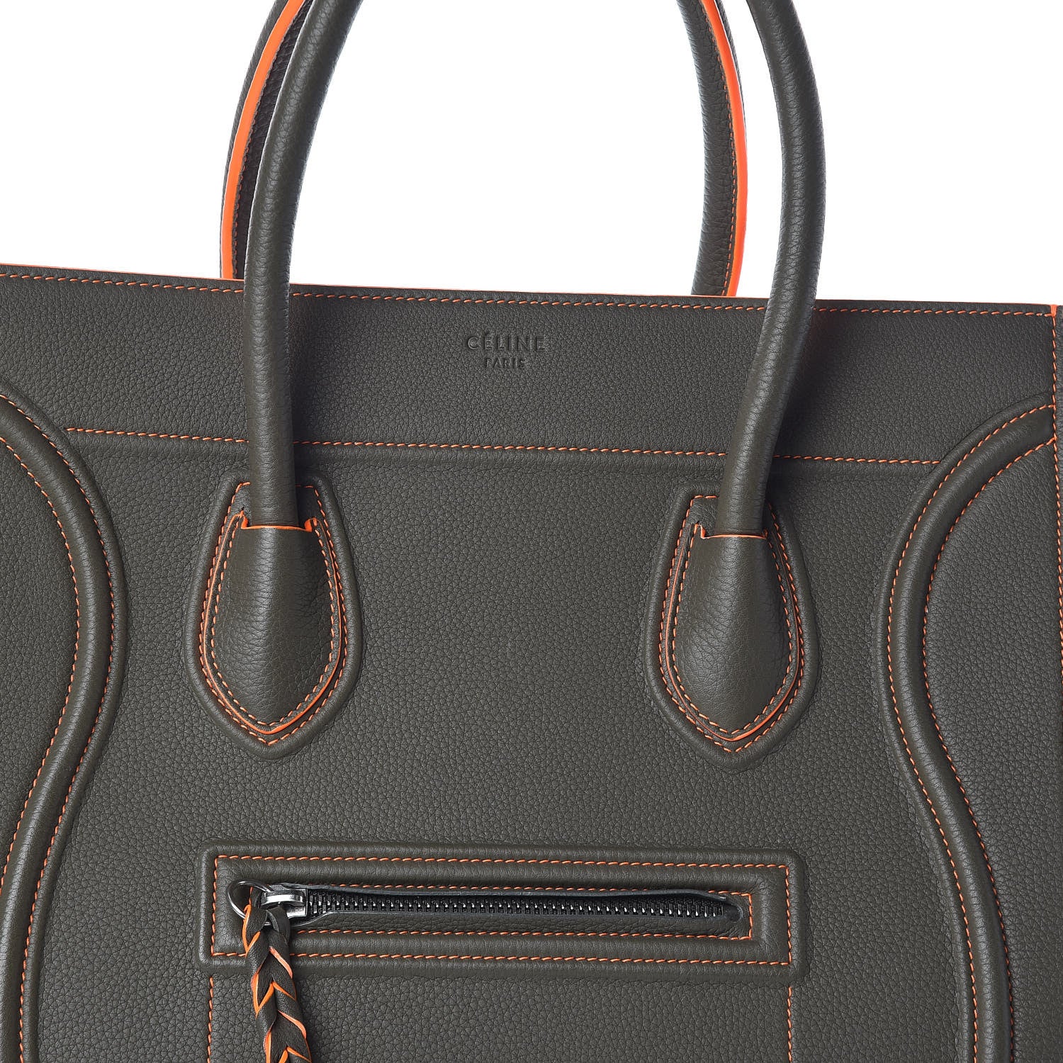 Celine Baby Grained Calfskin Medium Phantom Luggage Stone 7 of 9