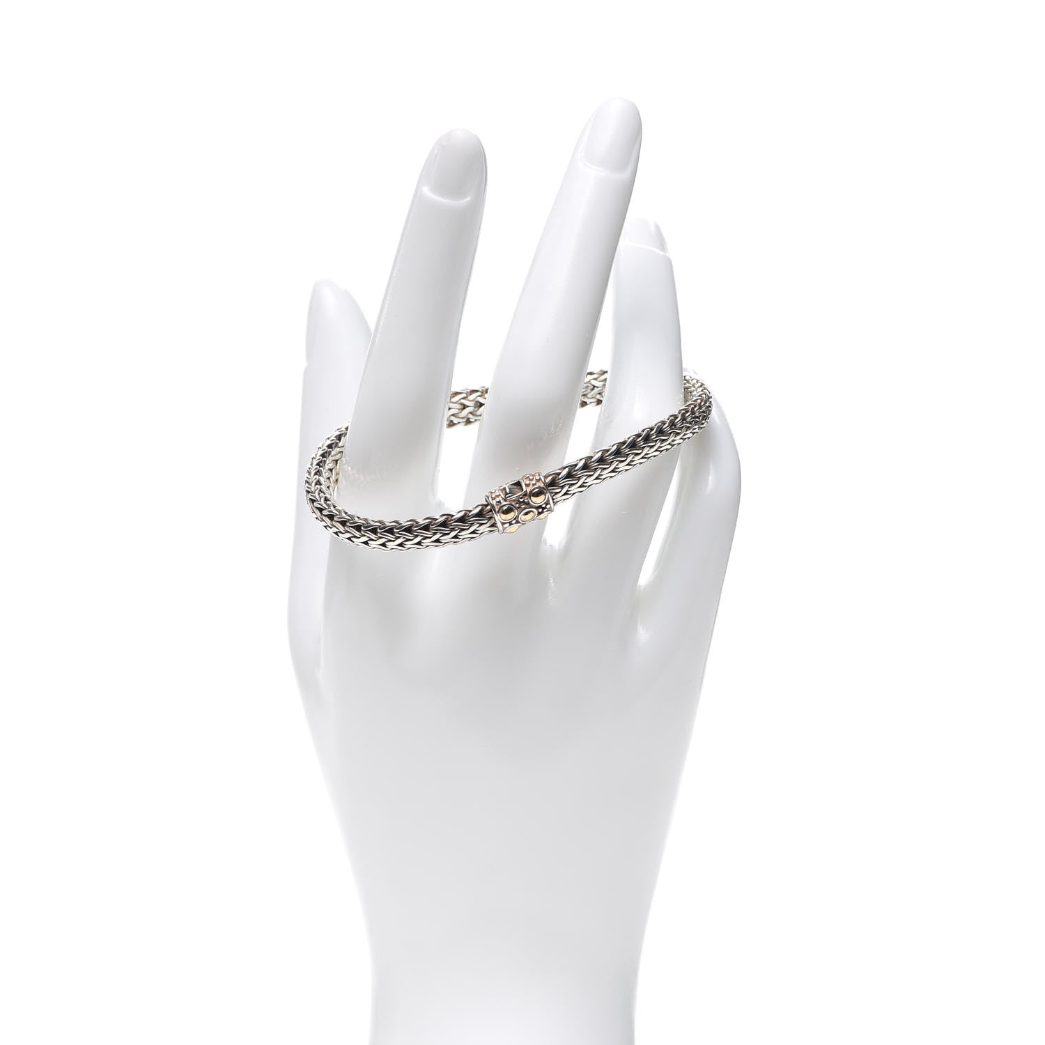 John Hardy Sterling Silver 18K Yellow Gold 7mm Jaisalmer Classic Chain Dot Bracelet 2 of 4