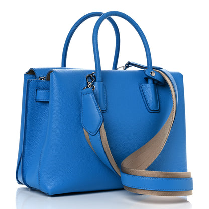 MCM Grained Calfskin Medium Milla Tote Tile Blue 3 of 8