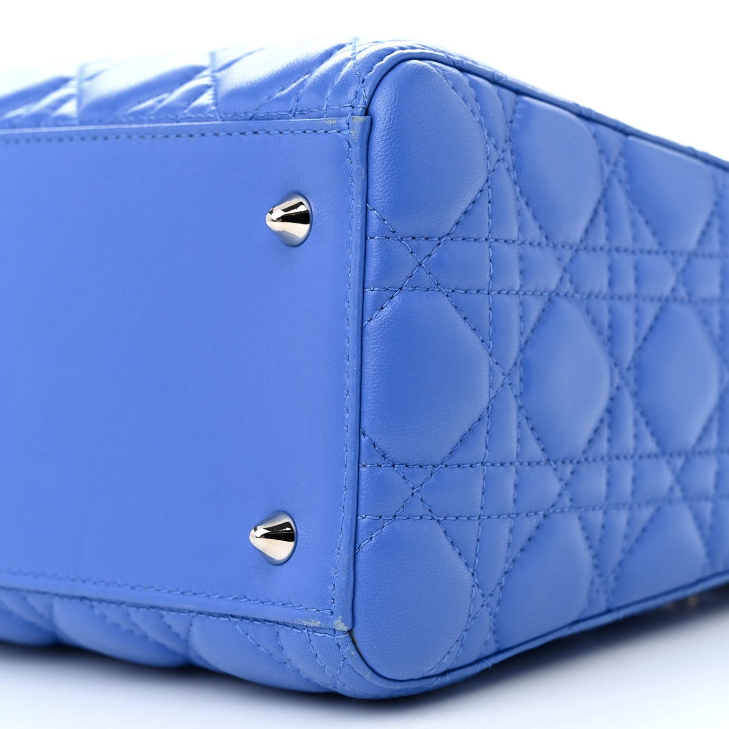 Lambskin Cannage Medium Lady Dior Blue Persan