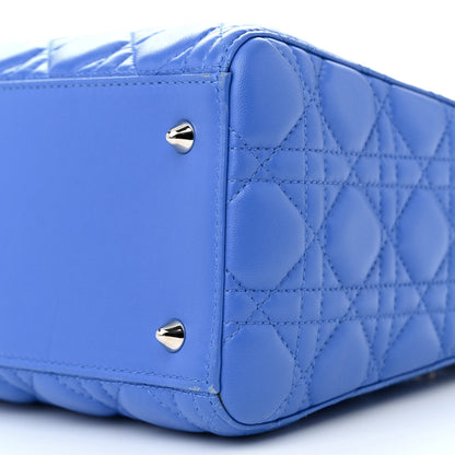 Christian Dior Lambskin Cannage Medium Lady Dior Blue Persan 10 of 12
