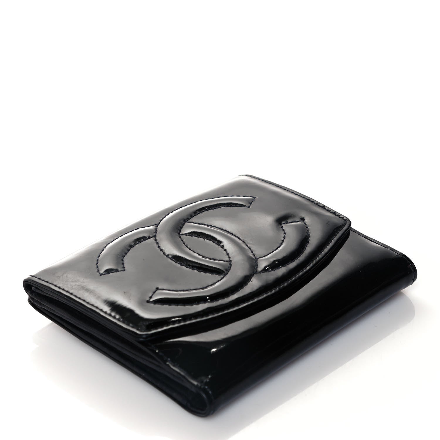 Chanel Patent Timeless CC Compact French Wallet Black 4 of 15
