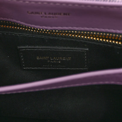 Saint Laurent Denim Y Quilted Monogram Toy Loulou Crossbody Bag Bleached Lilac 6 of 10