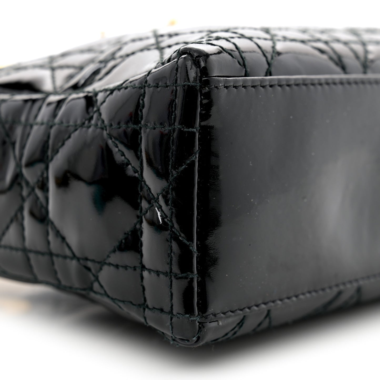 Patent Cannage Mini Lady Dior Black