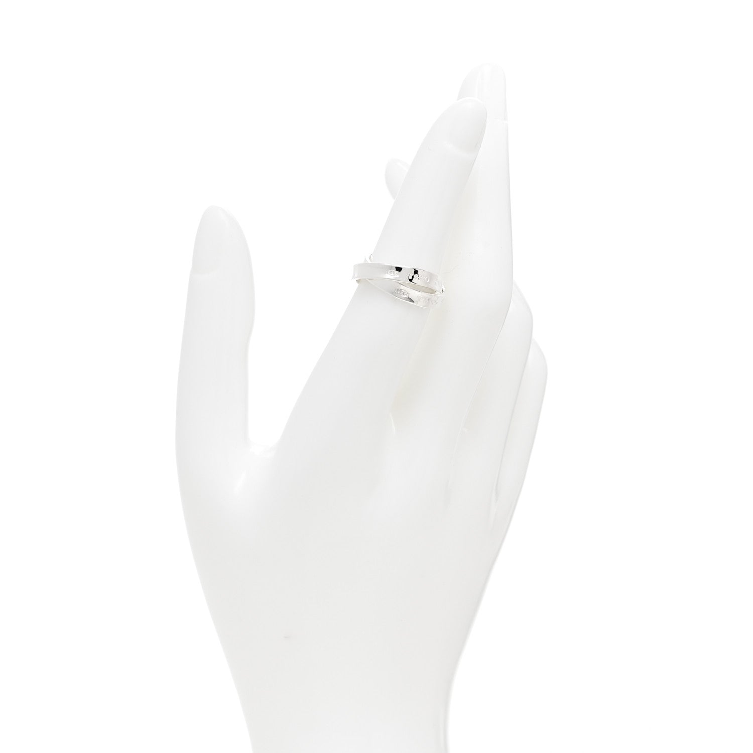 Tiffany Sterling Silver 1837 Interlocking Ring 51 5.75 2 of 4