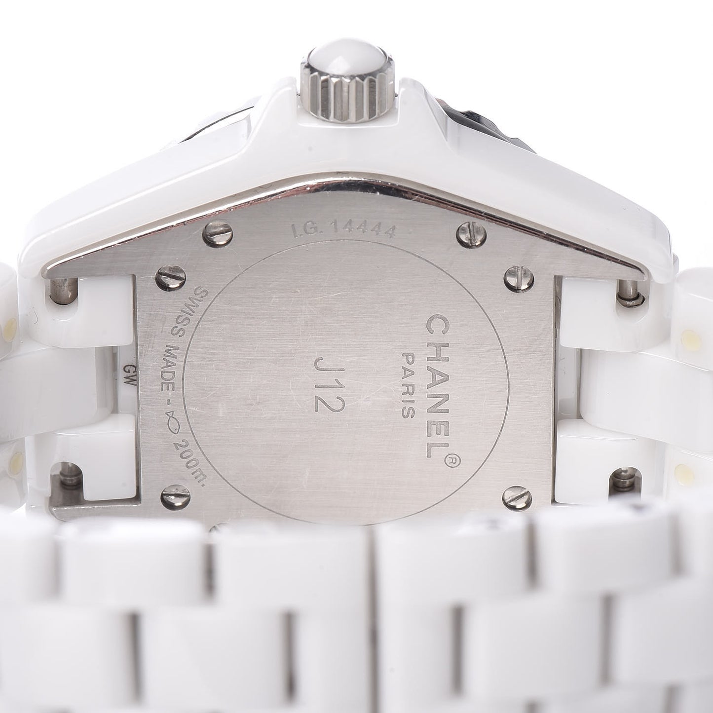 Stainless Steel Ceramic Diamond 33mm J12 Quartz Watch White