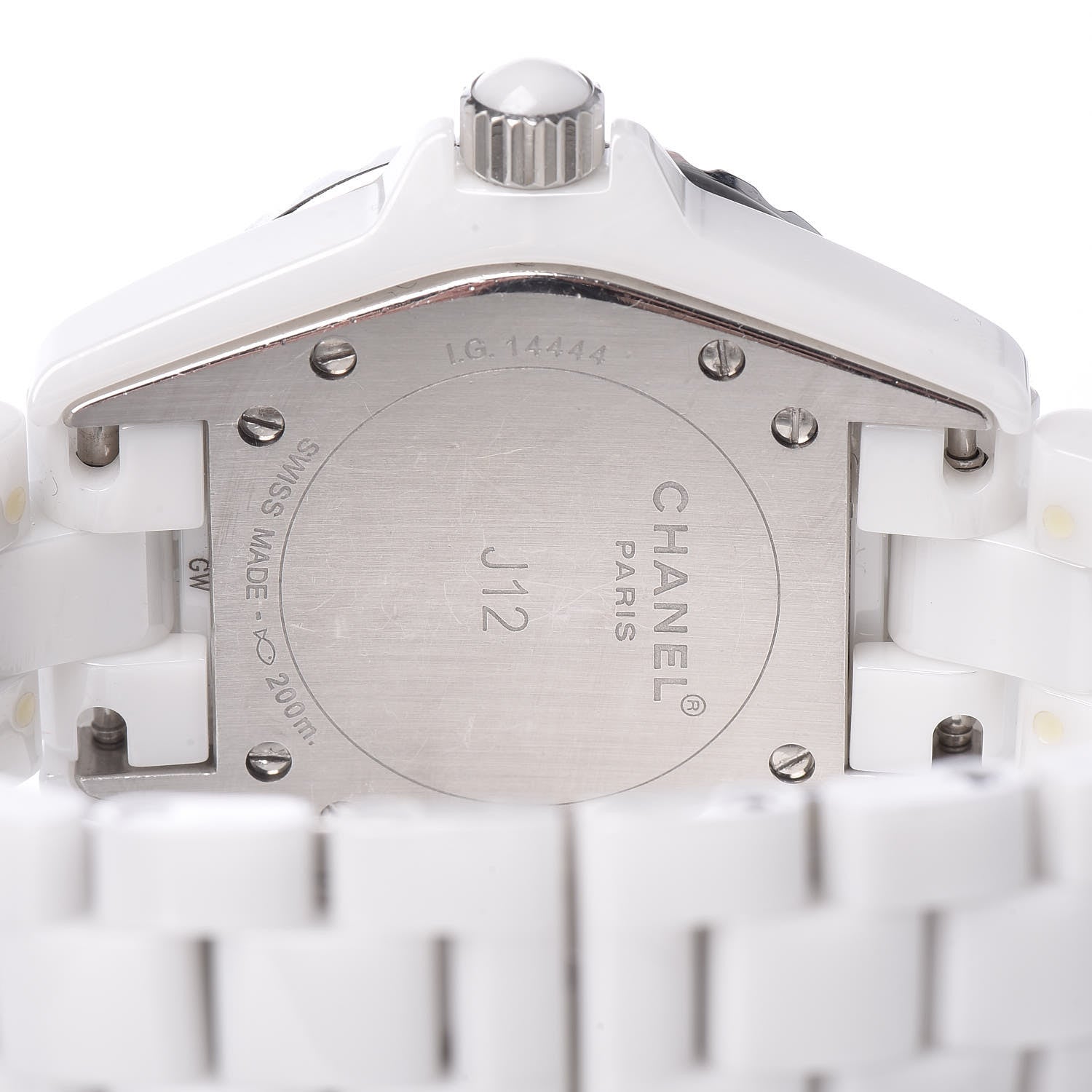 Chanel Stainless Steel Ceramic Diamond 33mm J12 Quartz Watch White 5 of 8