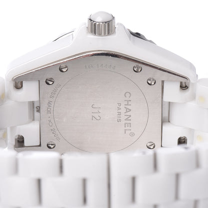 Chanel Stainless Steel Ceramic Diamond 33mm J12 Quartz Watch White 5 of 8
