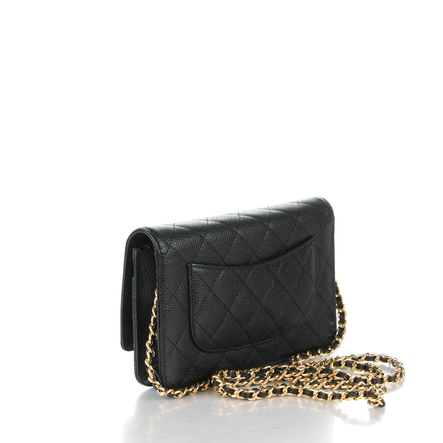 Caviar Quilted Wallet On Chain WOC Black