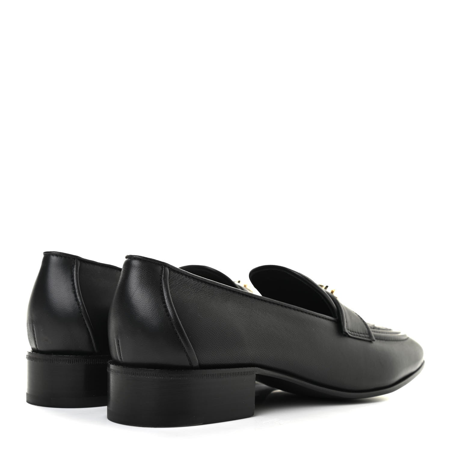 Chanel Lambskin Quilted Womens CC Loafers 41 Black 4 of 12