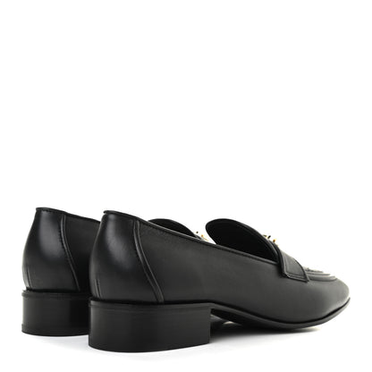 Chanel Lambskin Quilted Womens CC Loafers 41 Black 4 of 12