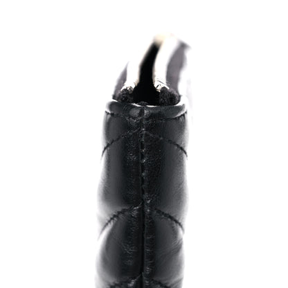 Saint Laurent Calfskin Matelasse Chevron Monogram Pouch Black 10 of 11