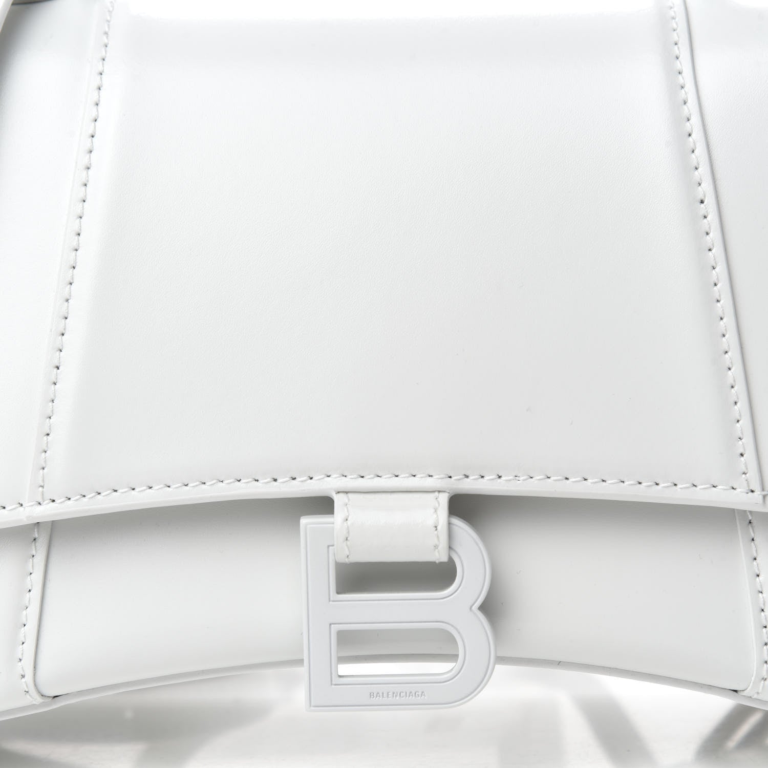 Balenciaga Shiny Box Calfskin Tonal B Small Hourglass Top Handle Bag White 11 of 11
