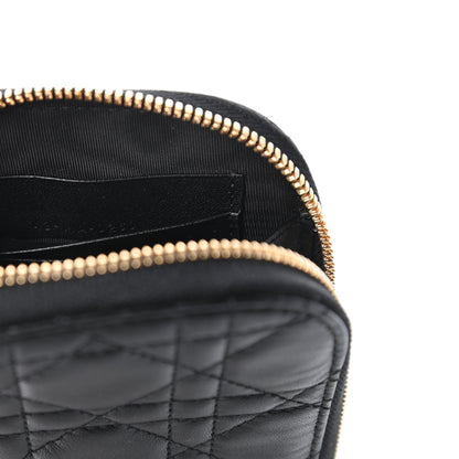 Christian Dior Lambskin Cannage Lady Dior Phone Holder Black 9 of 10
