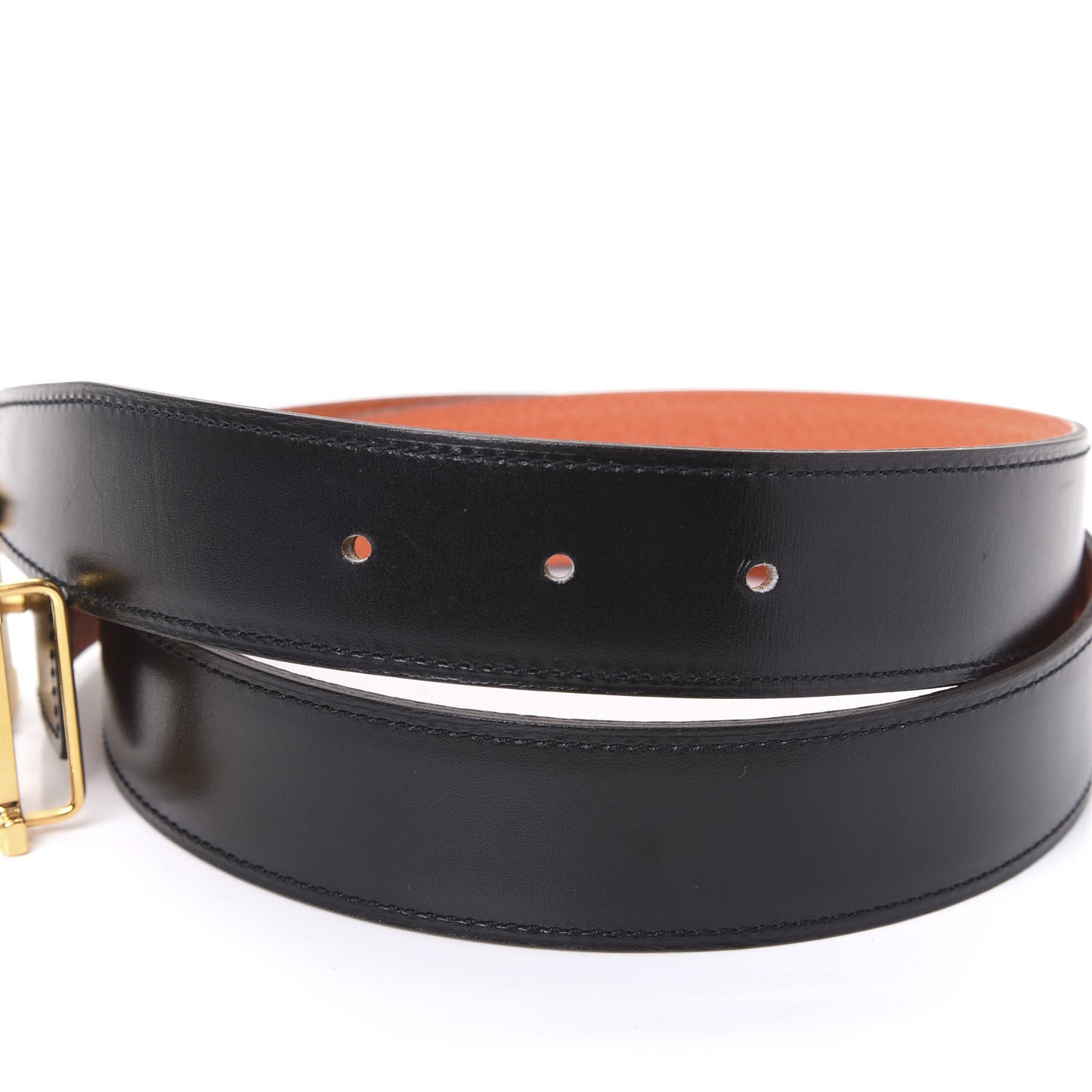 Box Togo 32mm Guilloche H Belt 85 Black Orange