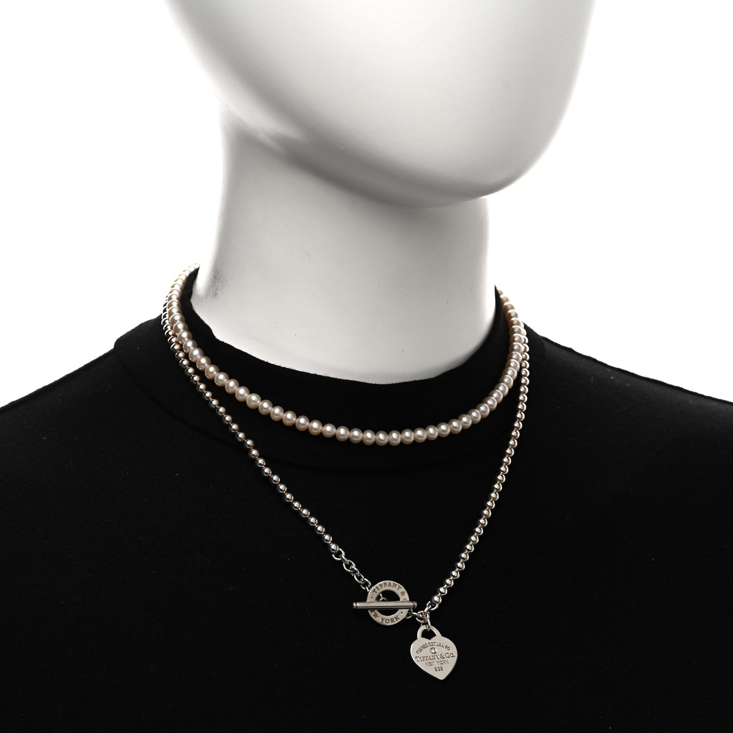 Sterling Silver Diamond Pearl Return to Tiffany Wrap Necklace