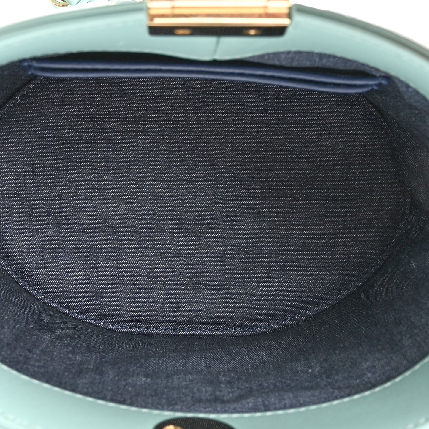 Lambskin Resin Elegant Chain Vanity Case Light Blue
