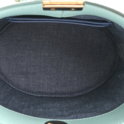 Chanel Lambskin Resin Elegant Chain Vanity Case Light Blue 5 of 14