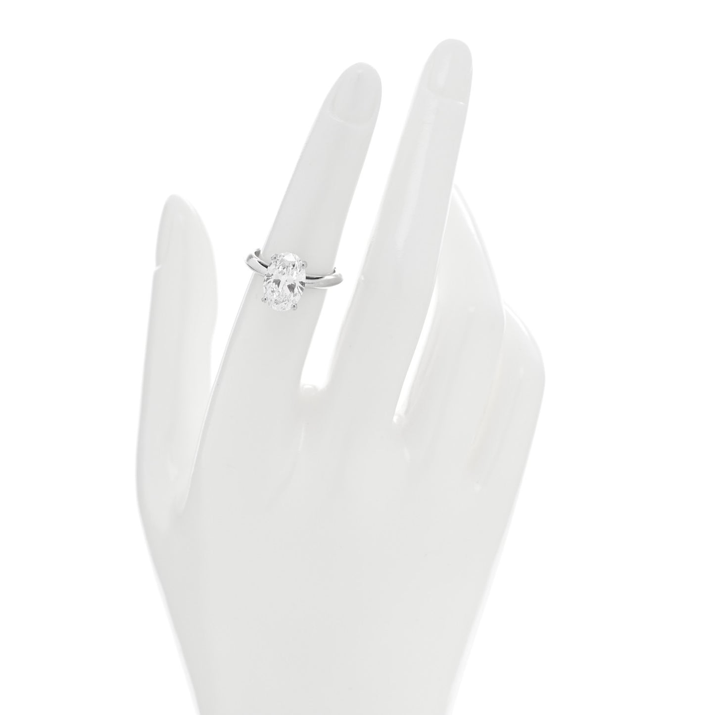 Platinum Diamond 3.01ct Oval Cut Solitaire Engagement Ring 51 5.75