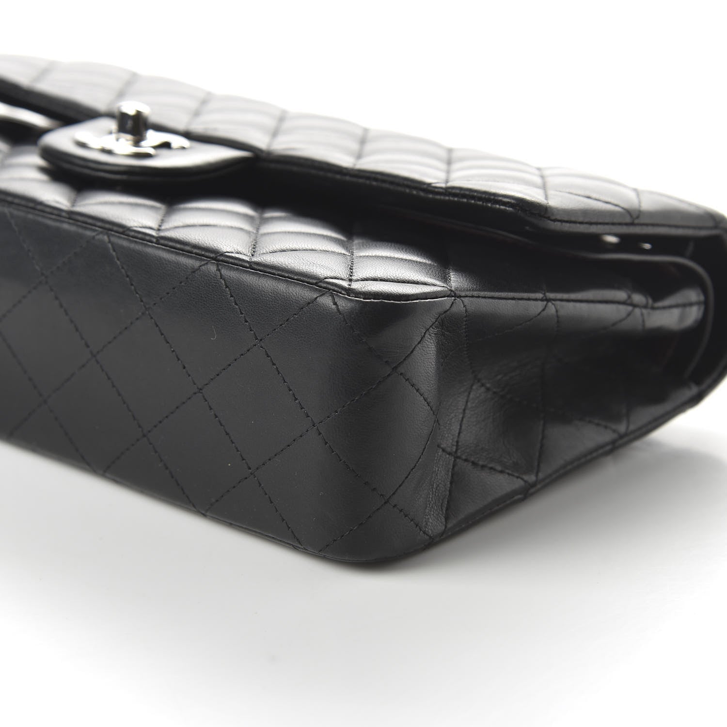 Chanel Lambskin Quilted Medium Double Flap Black 7 of 12
