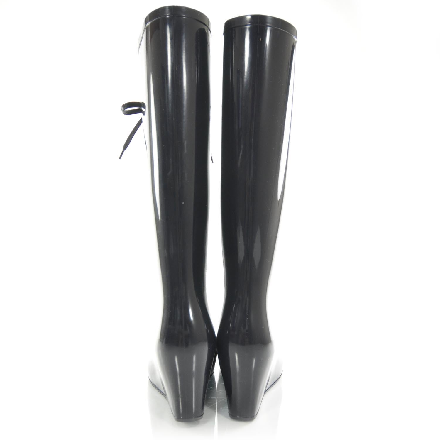 Saint Laurent Rubber Welly Rain Boots 41 Black 3 of 6