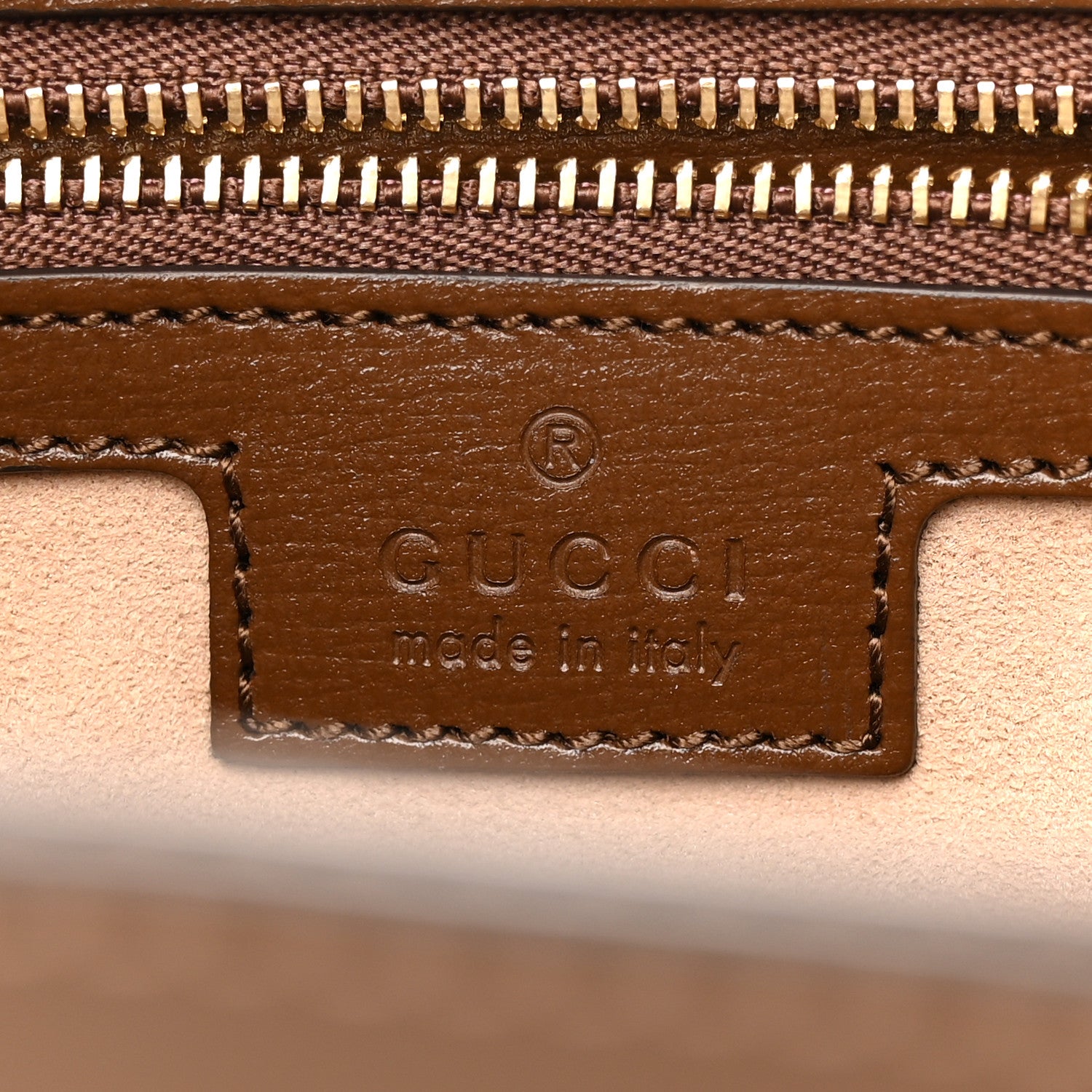 Gucci GG Supreme Monogram Azalea Calfskin Web Medium Jackie 1961 Tote Beige Ebony Brown Sugar 6 of 11