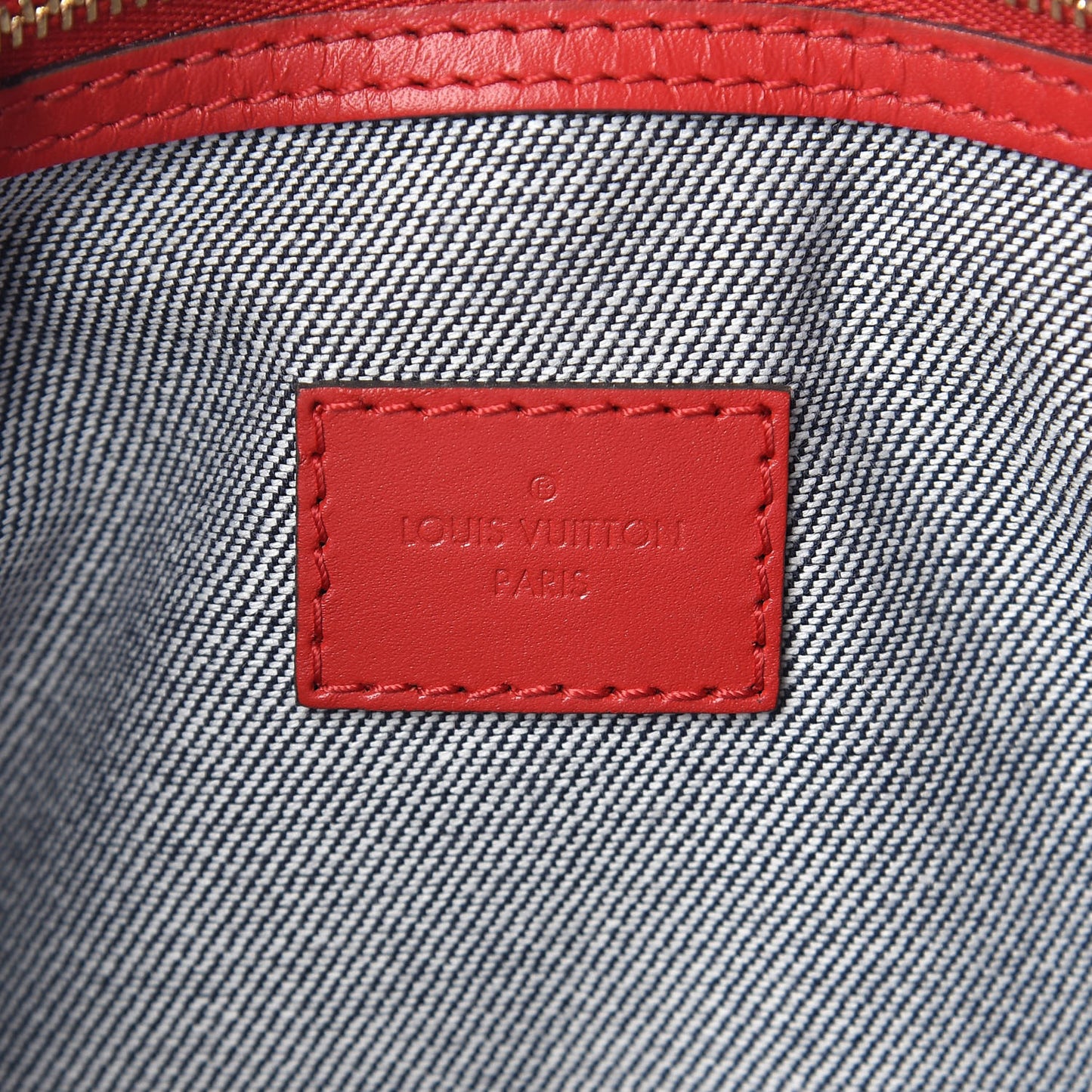 Denim Damier Monogram Patchwork Speedy Bandouliere 30 Blue Rouge