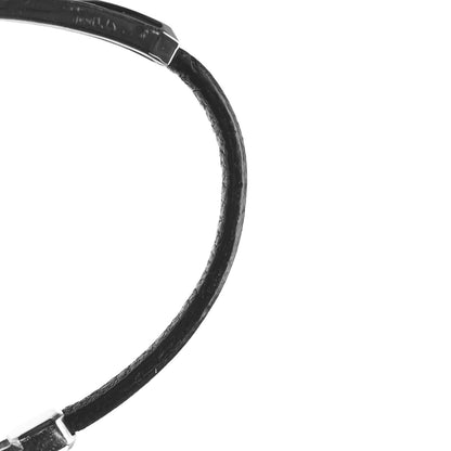 David Yurman Sterling Silver Black Diamond Leather Mens Streamline ID Bracelet 4 of 4