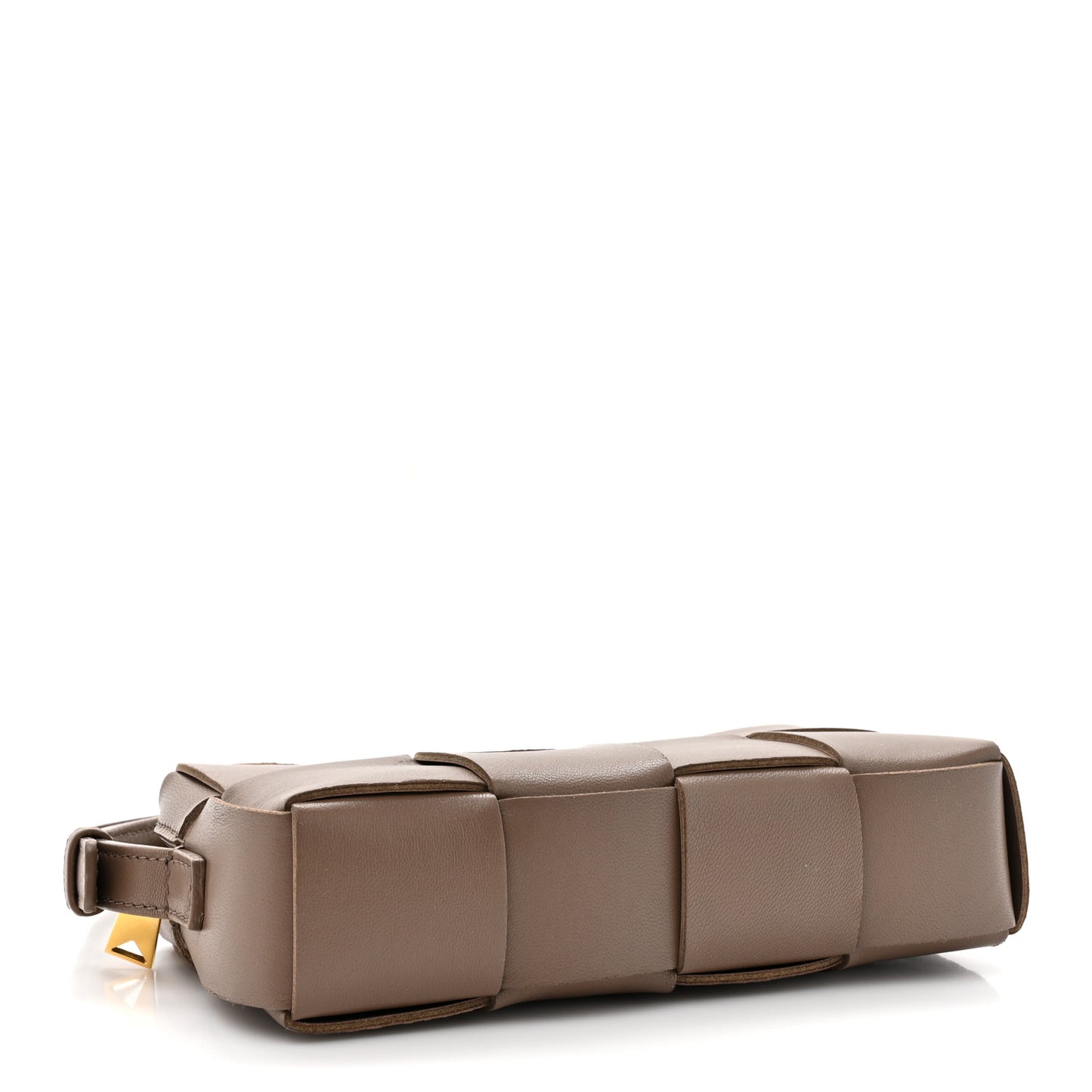 Lambskin Maxi Intreccio Cassette Phone Pouch Crossbody Bag Taupe Grey