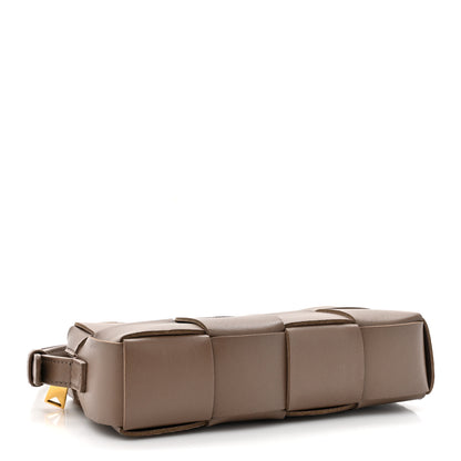 Bottega Veneta Lambskin Maxi Intreccio Cassette Phone Pouch Crossbody Bag Taupe Grey 4 of 10