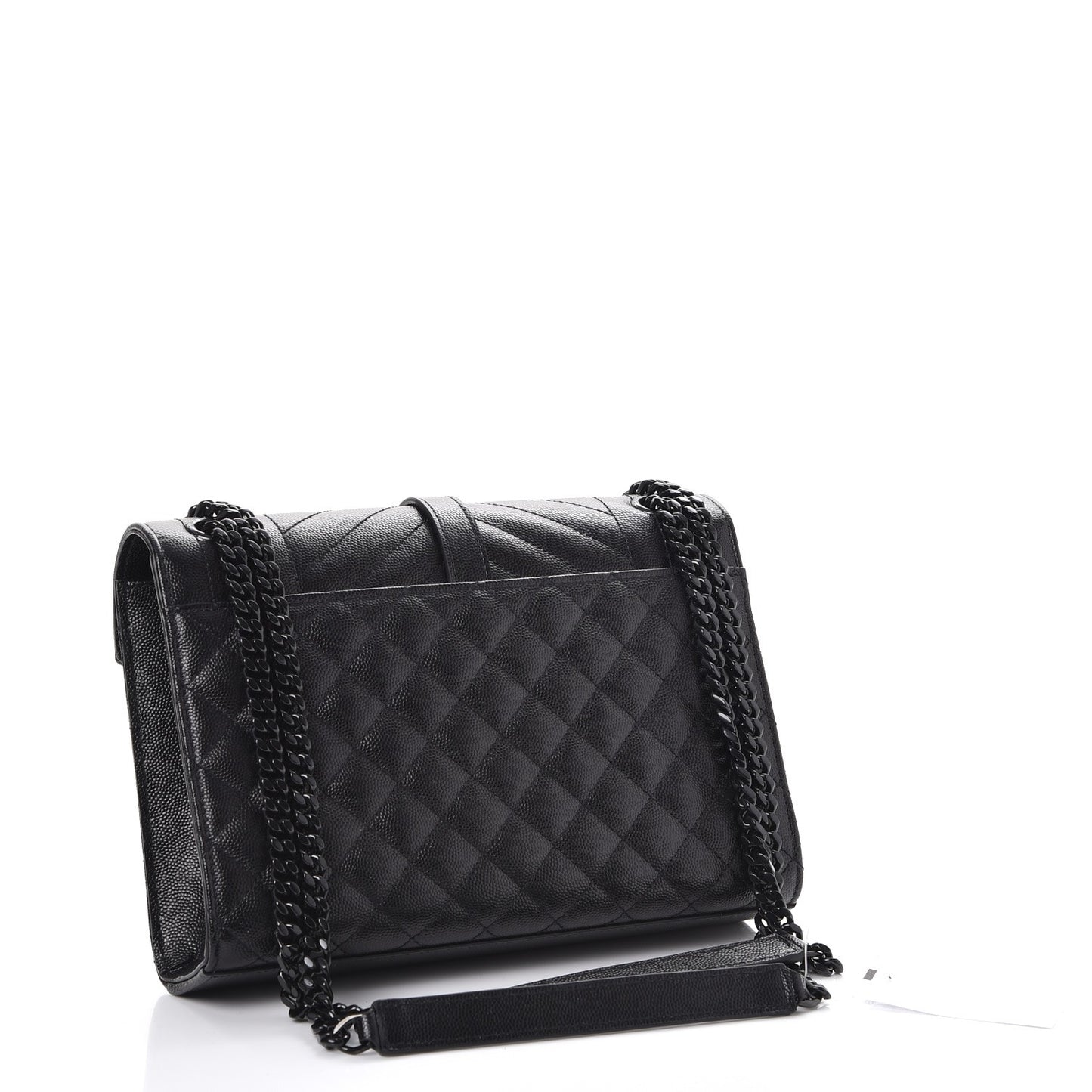 Grain De Poudre Textured Mixed Matelasse Triquilt Medium Monogram Satchel Black