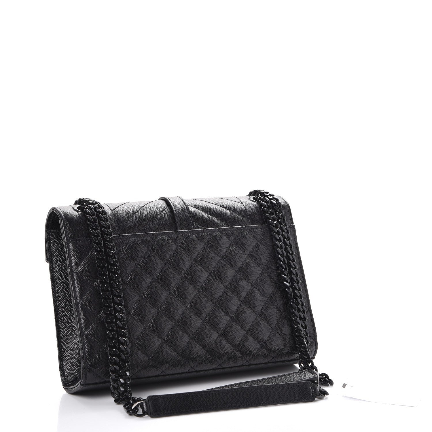 Saint Laurent Grain De Poudre Textured Mixed Matelasse Triquilt Medium Monogram Satchel Black 4 of 7