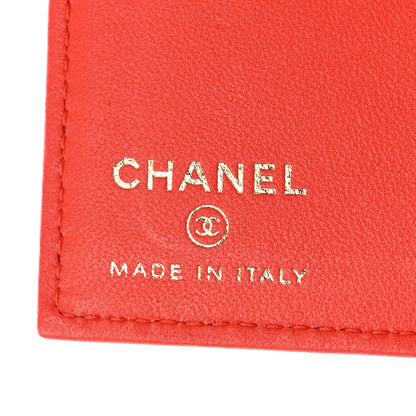 Chanel Lambskin Quilted Card Holder Wallet Red 6 of 8