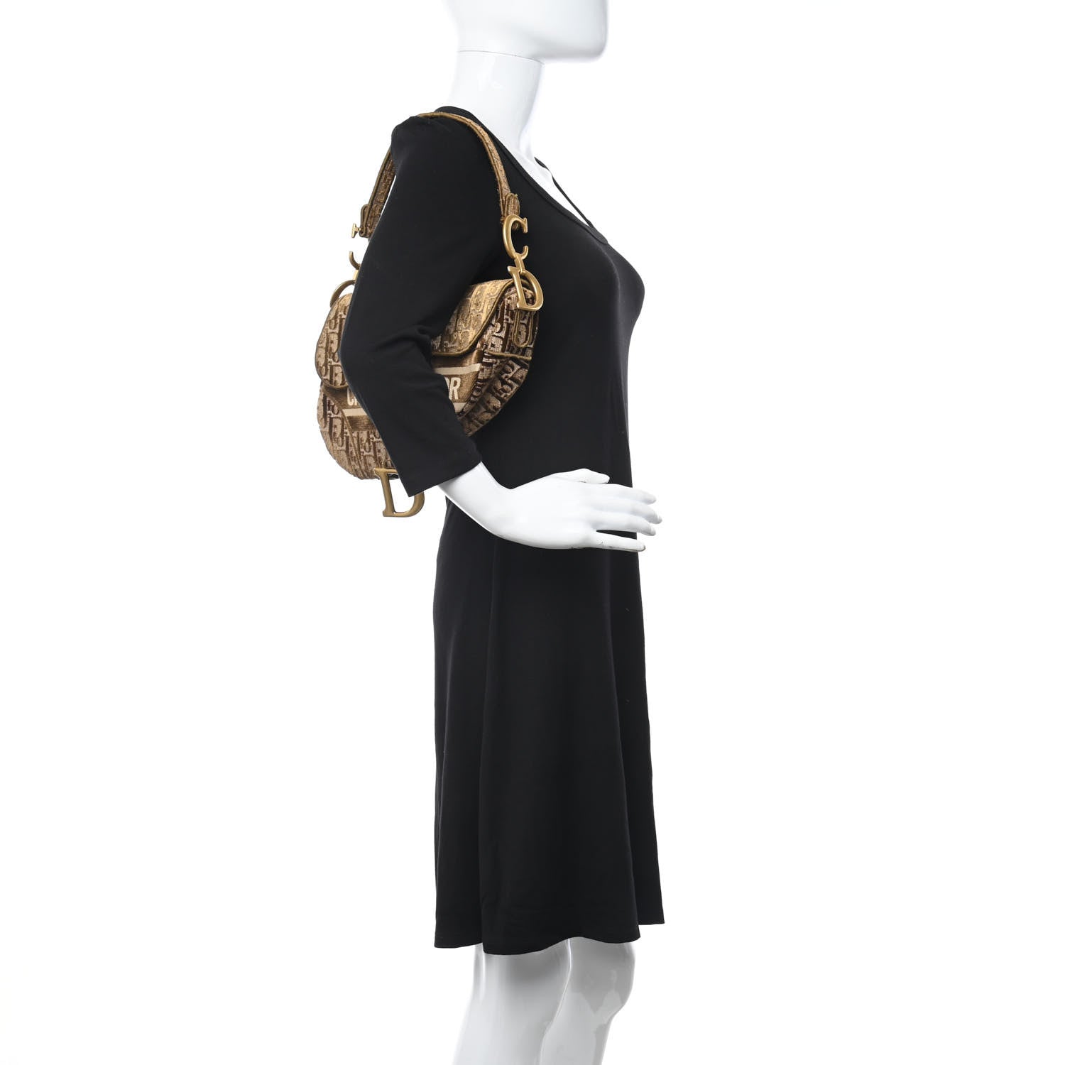 Christian Dior Velvet Oblique Saddle Bag Bronze 2 of 12