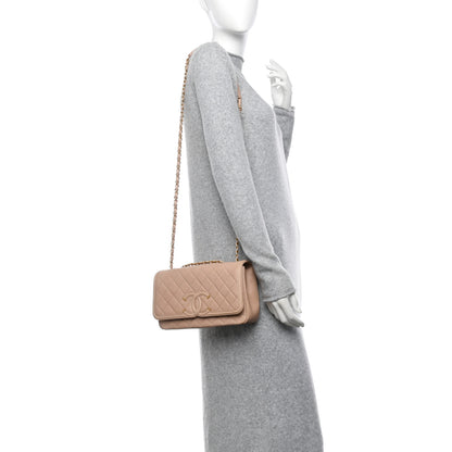 Chanel Caviar Quilted Medium CC Filigree Flap Beige 2 of 11