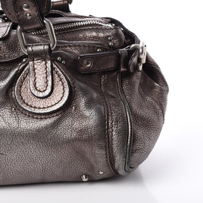 Chloe Metallic Calfskin Medium Paddington Satchel Grey 16 of 17