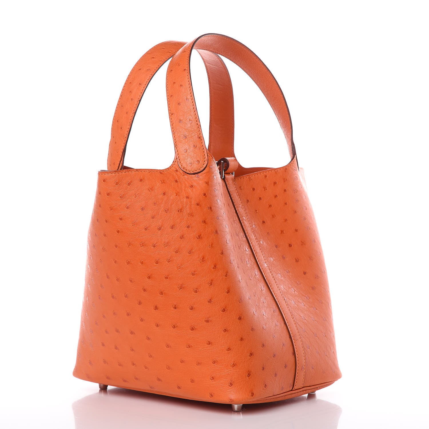 Hermes Ostrich Picotin Lock 22 Orange 3 of 10